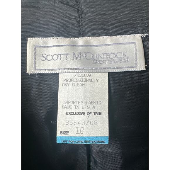 Scott McClintock Sportswear Black Velvet Green Glitter Womens Blazer Size 10 VTG - Picture 4 of 10